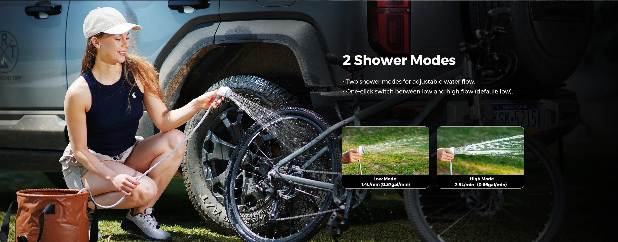 Hiking portable shower set