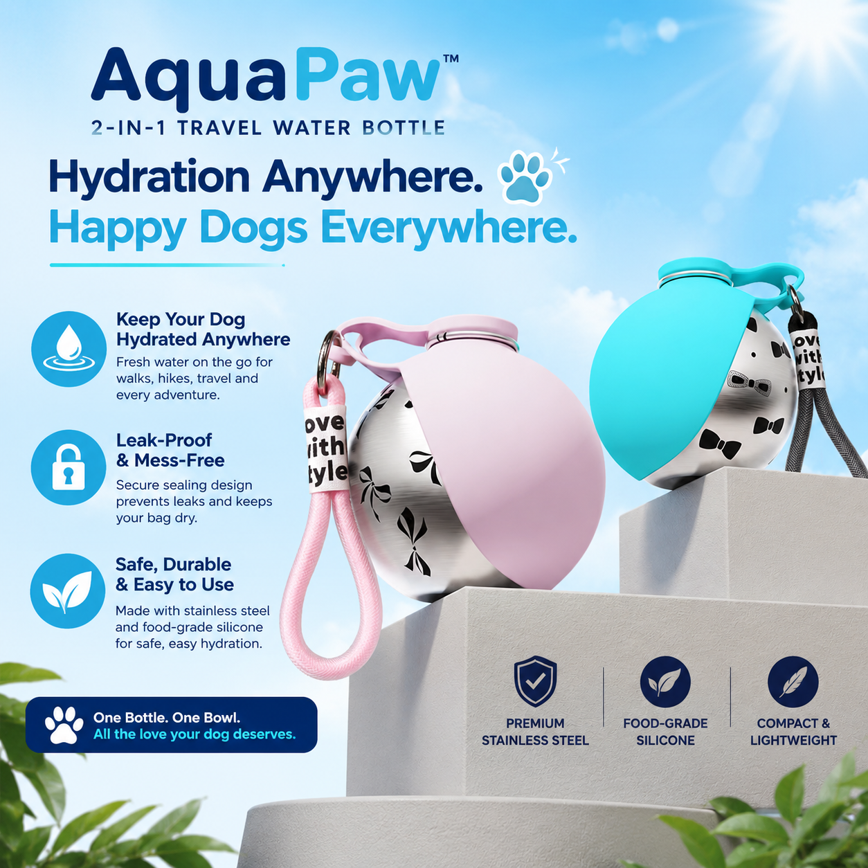 portable dog water bottle