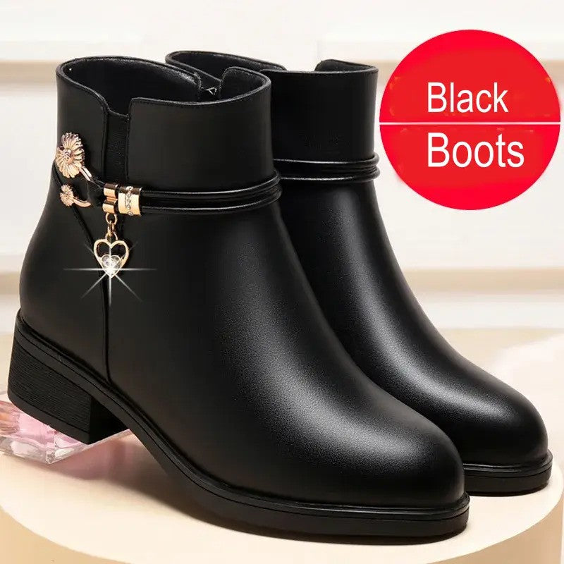 cozy leather boots for women