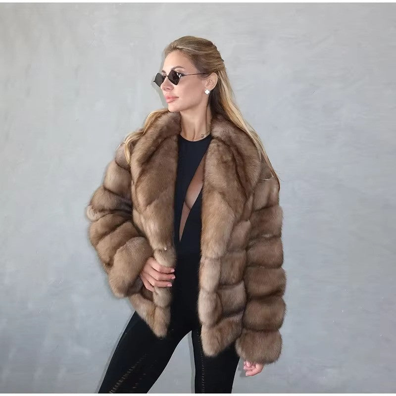 high street women faux fur outerwear