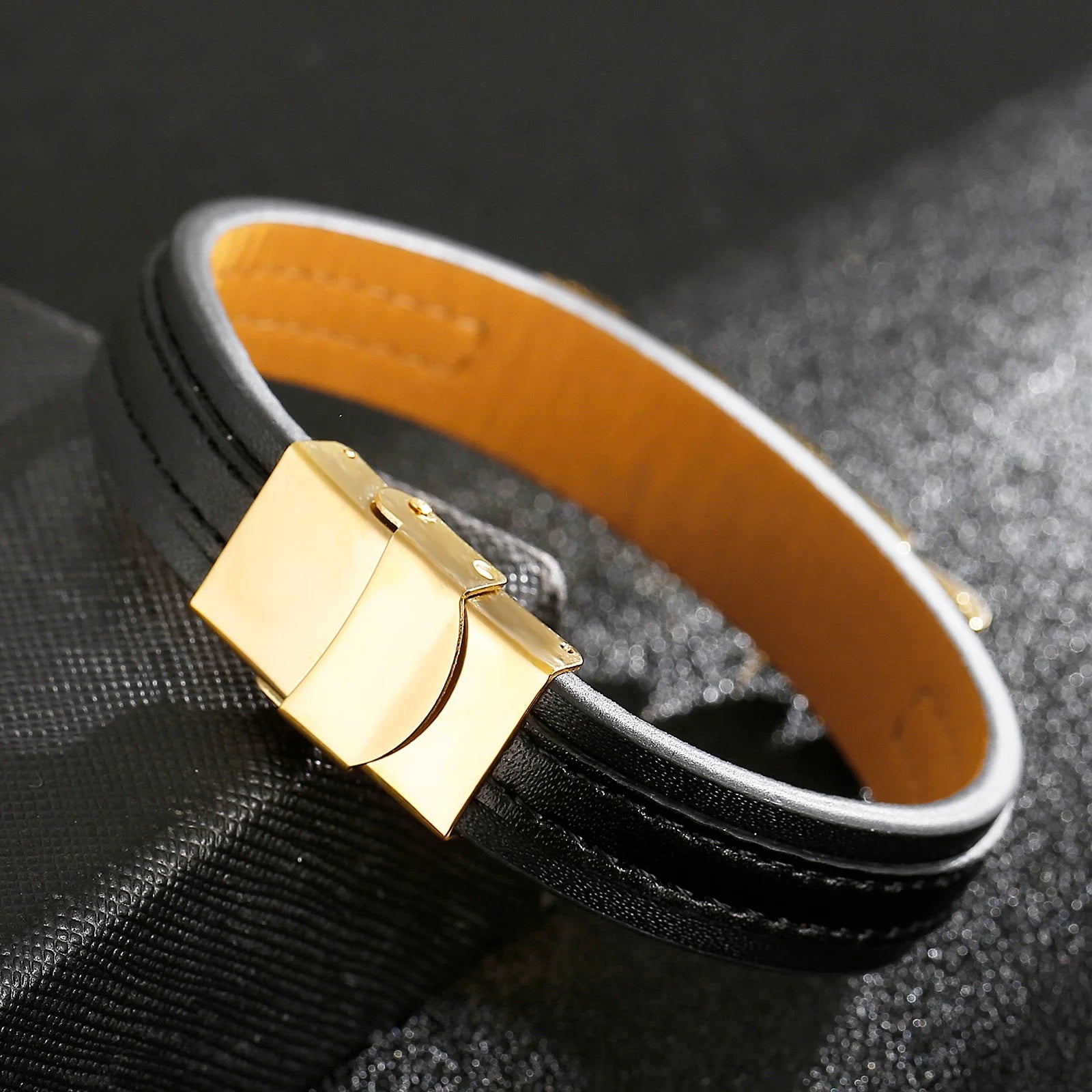 charm bracelet with metal accents