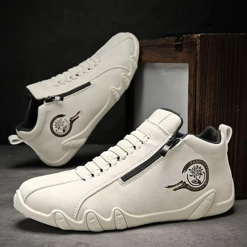 White high-top sneakers