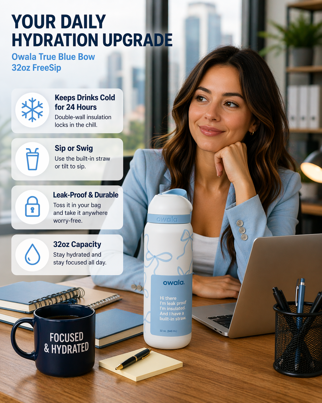 Owala True Blue bottle hydration