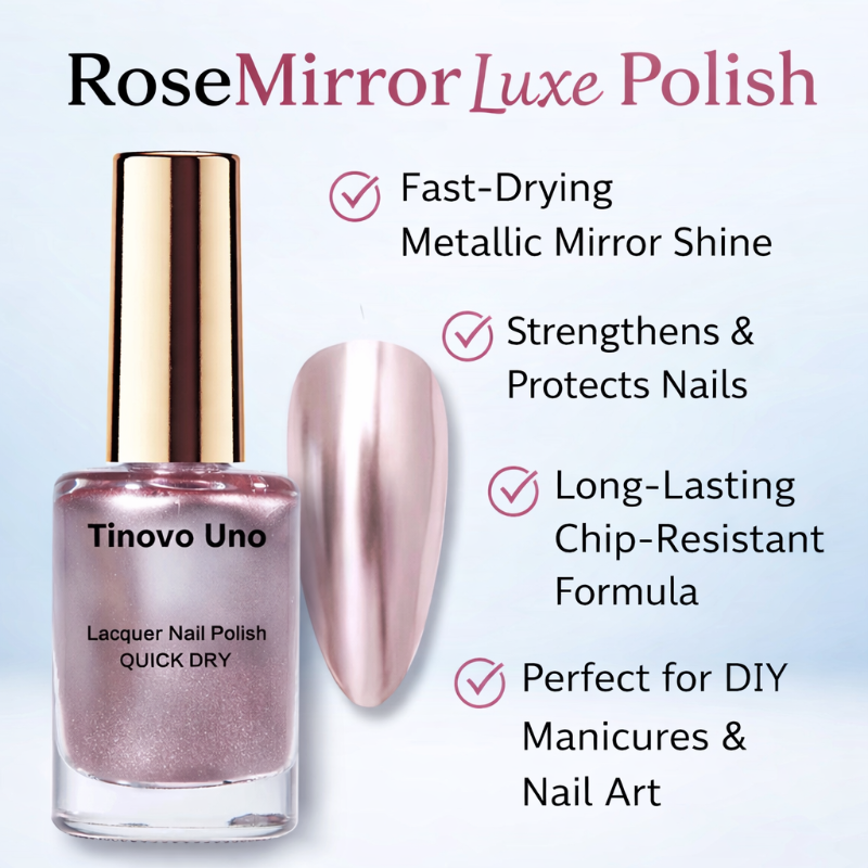 Rose chrome nail polish