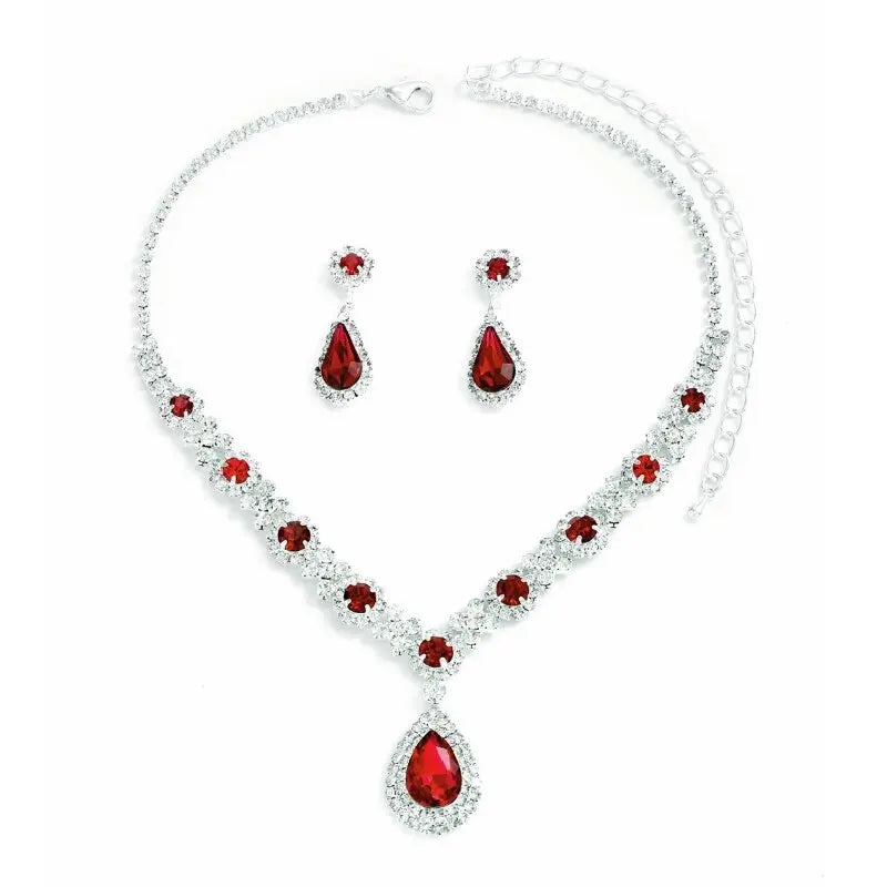 Crystal statement necklace and earrings