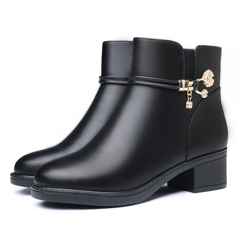 thick wool lined snow boots