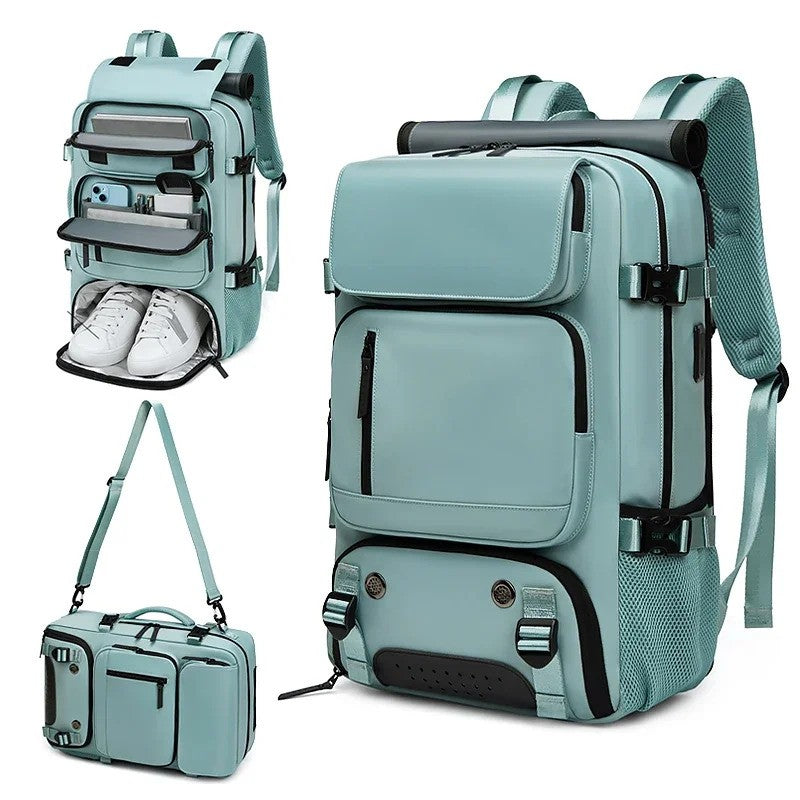 Multi-compartment laptop backpack