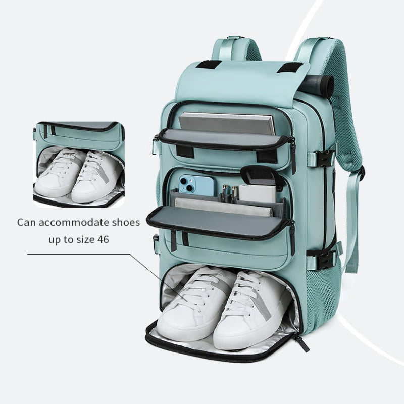 Organizational pockets backpack