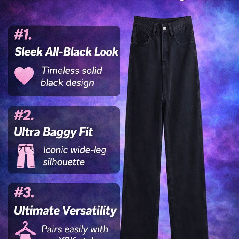 Women’s high-waist baggy jeans