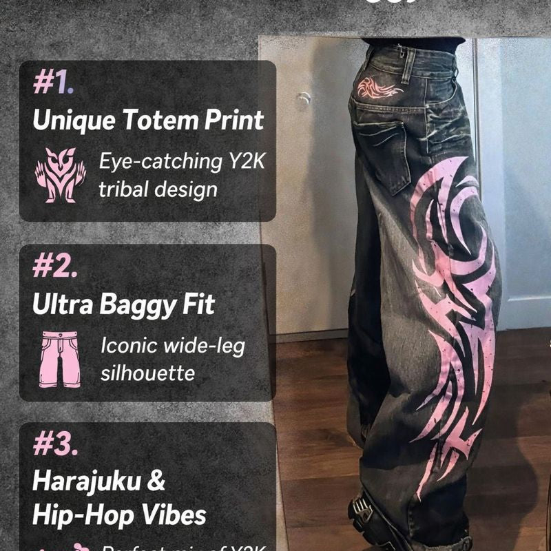 Vintage mottled denim pants