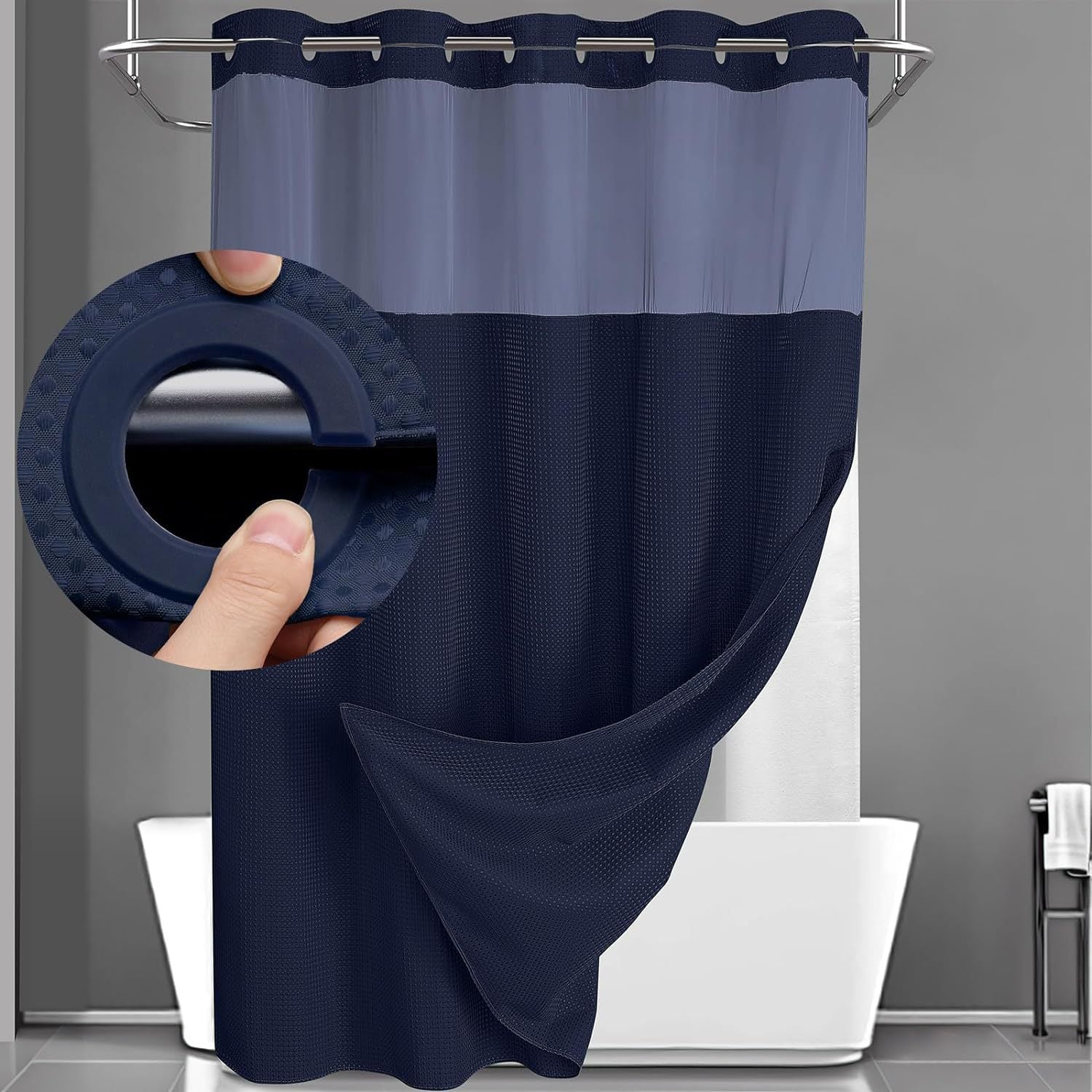 SnapSpa™ No Hook Shower Curtain - Mag & Doudy