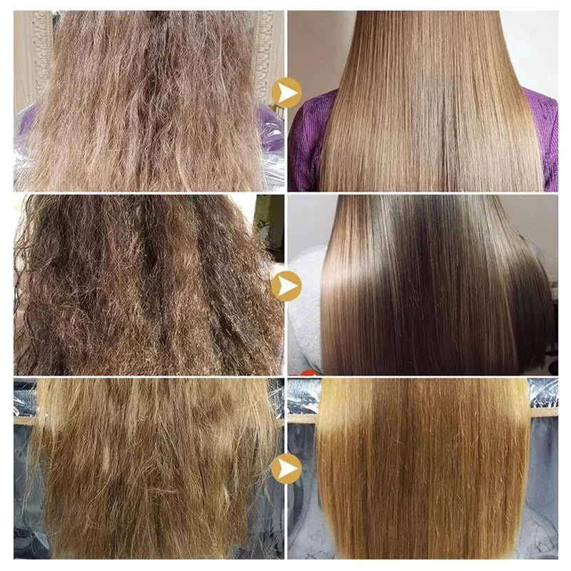 Before and after comparison of hair treatment results