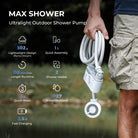 Travel shower water pump
