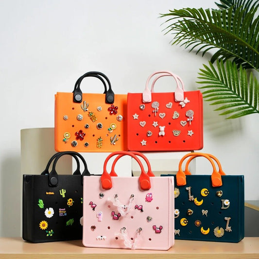 AquaCharm EVA Tote: Fashionable Waterproof Beach Bag - Mag & Doudy