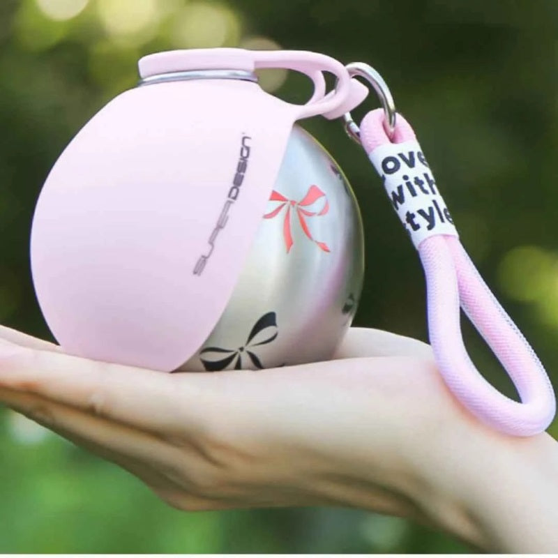 dog walking water bottle