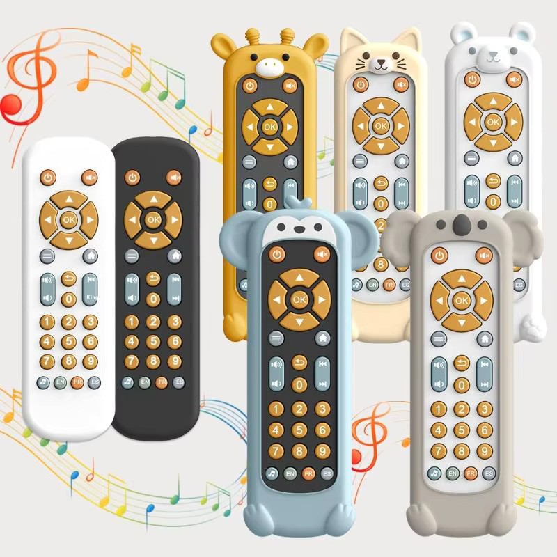 tv set of cartoon animal-shaped remote controls 