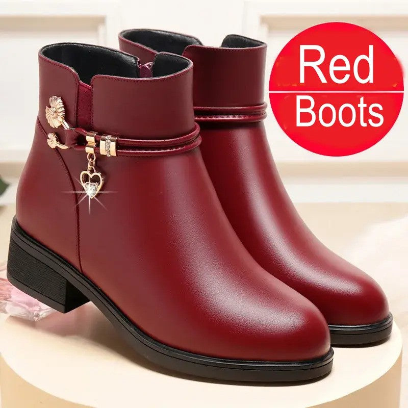 non-slip platform snow boots