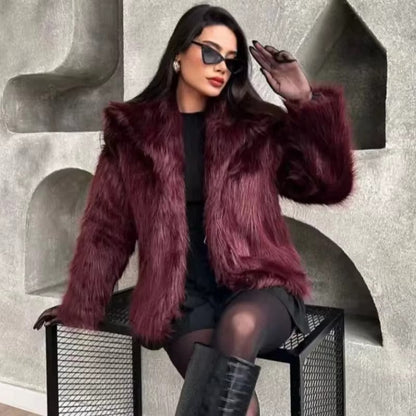 cropped faux fur bomber jacket