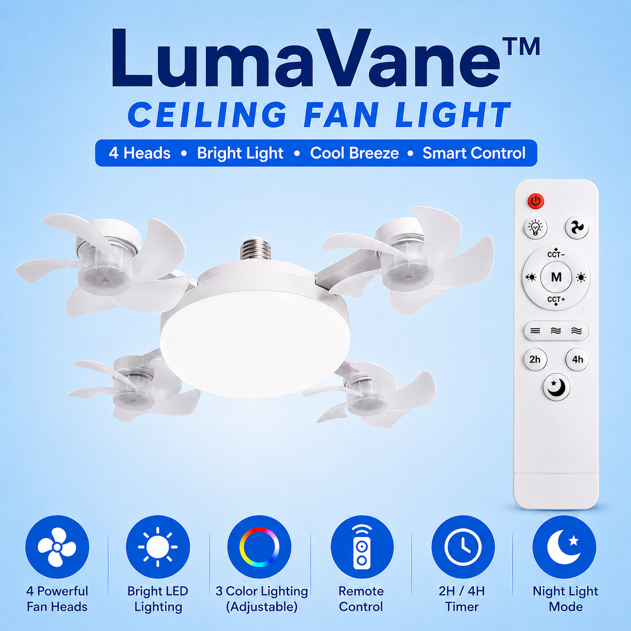 modern LED fan light for home