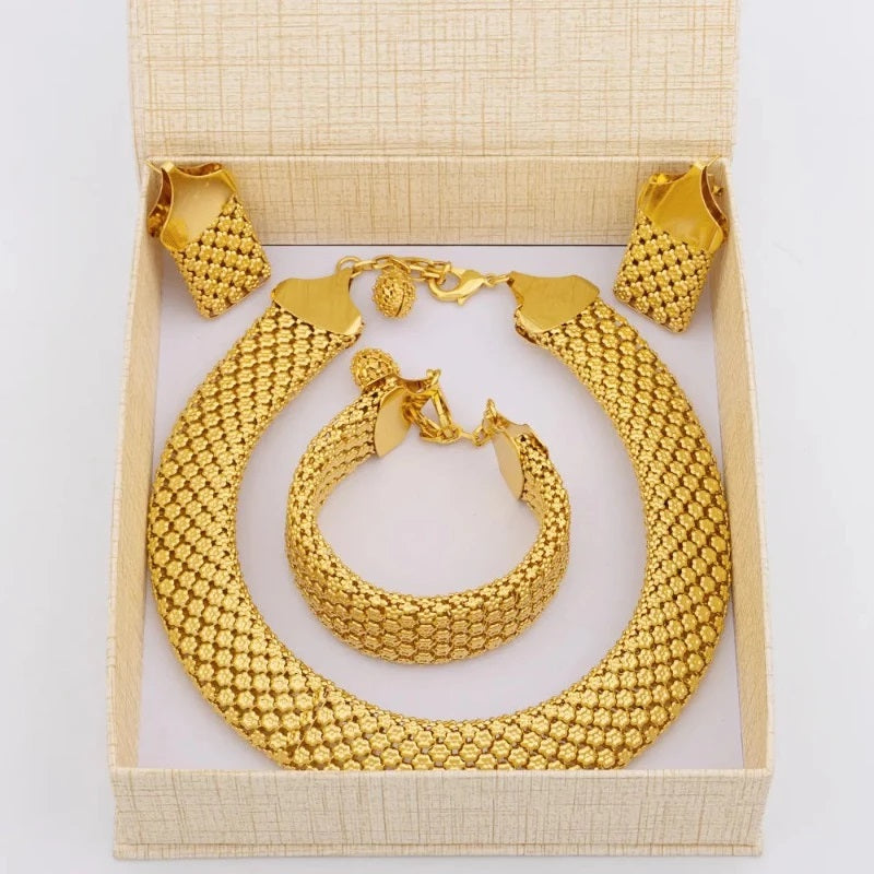 Chunky earrings and necklace combo