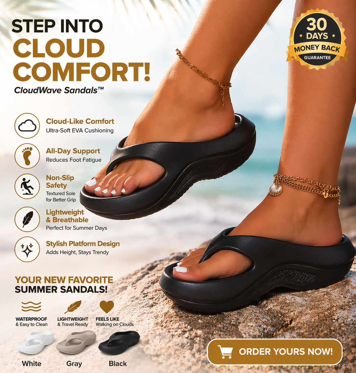 non-slip pillow slide beach sandals