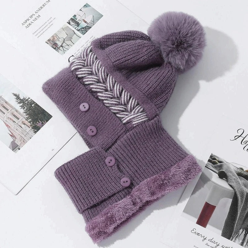 Thick warm fleece hood