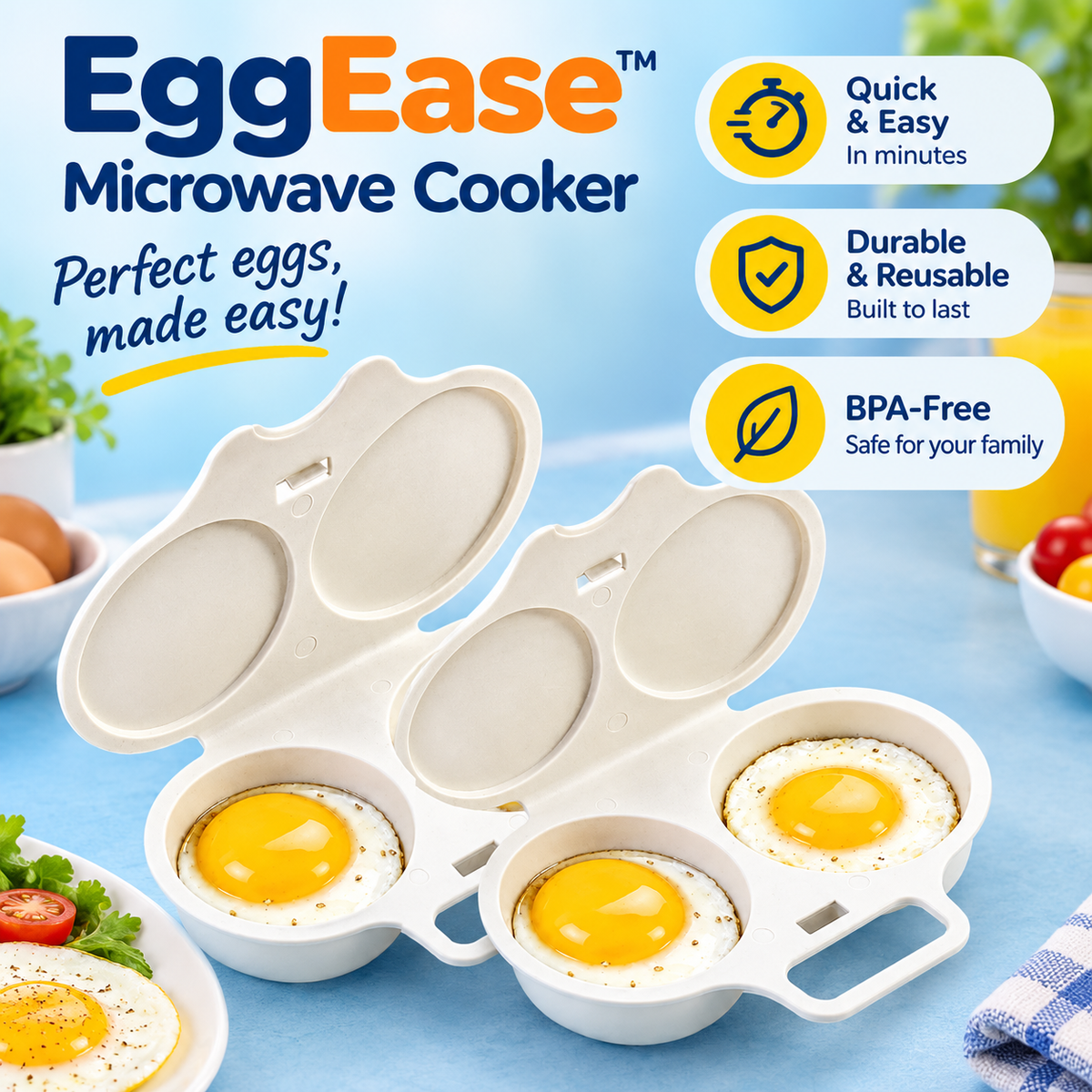 Dual-cavity microwave egg poacher