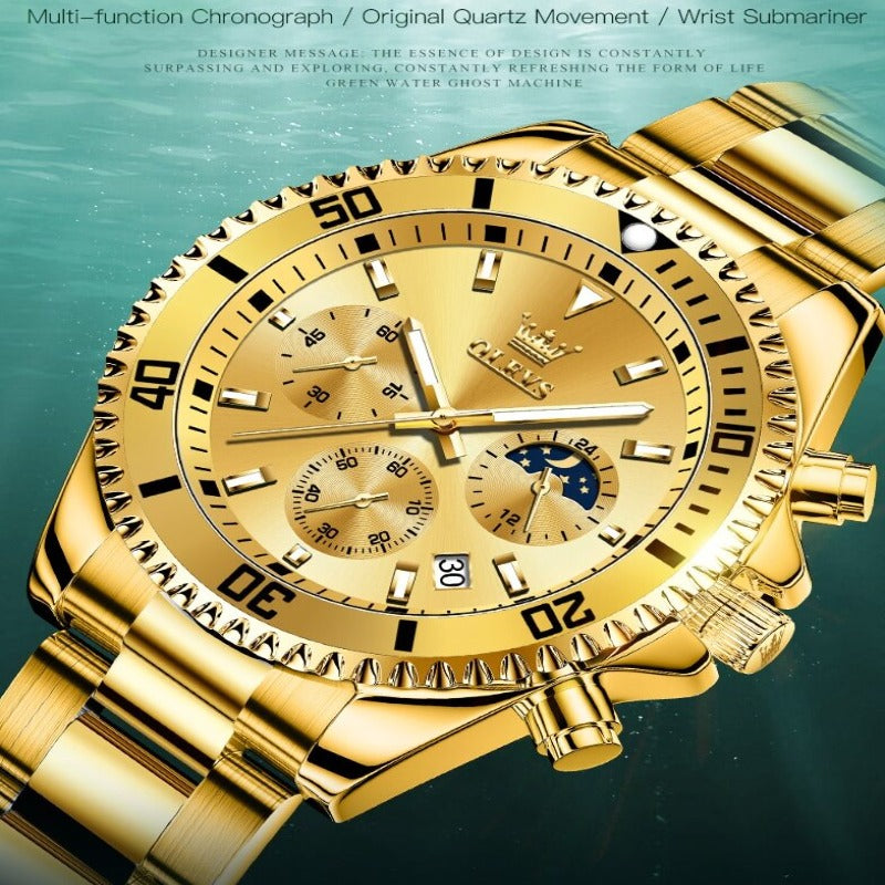 Gold men’s wristwatch