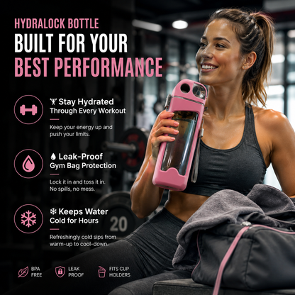 sports water bottle with locking lid