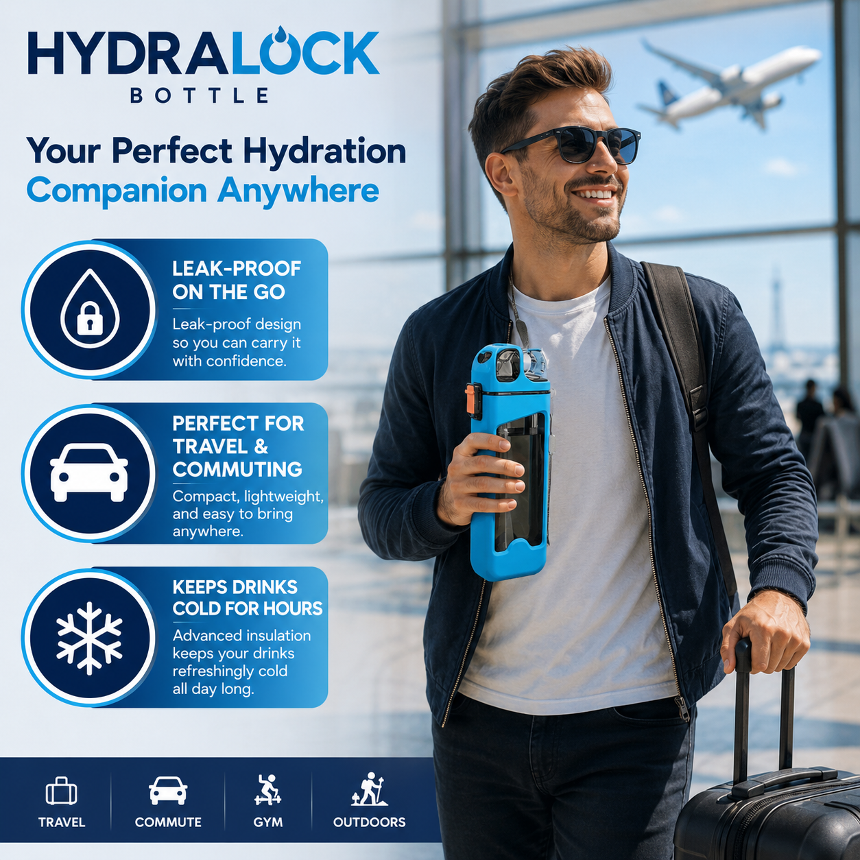 lightweight fitness water bottle