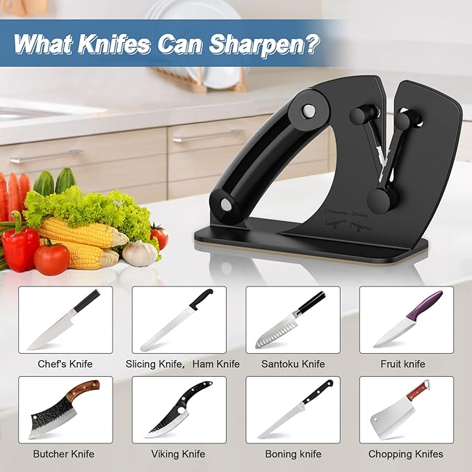 Sharpening stone system for chef knives and kitchen blades