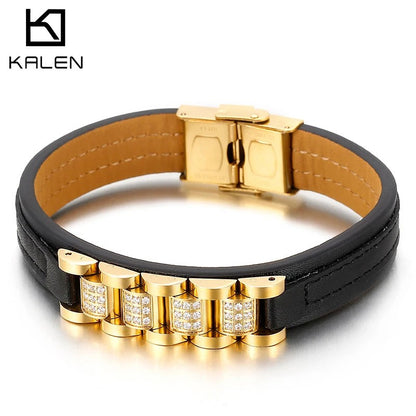 Leather Charm Bracelet : Classic elegance - Mag & Doudy