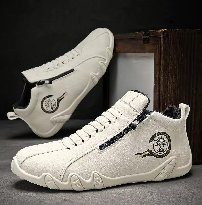 White high-top sneakers