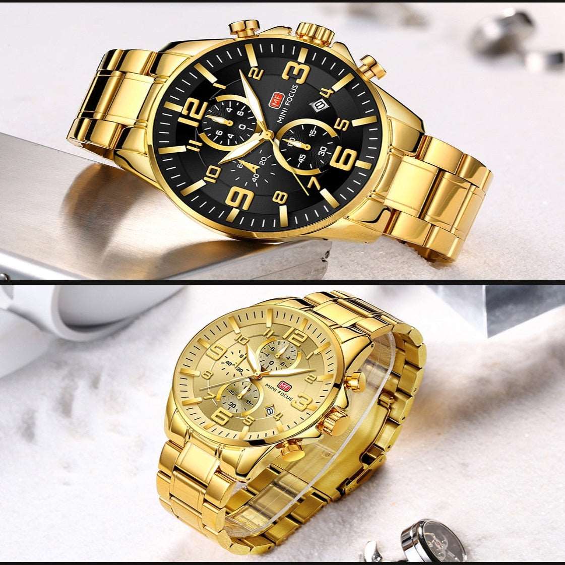 Durable gold wristwatch