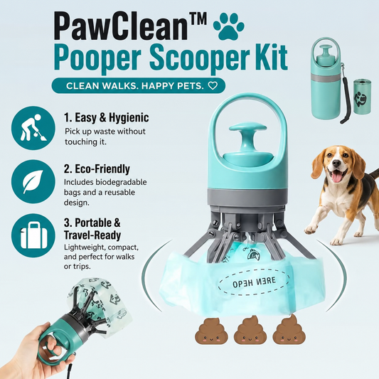 Hands-free dog poop picker with biodegradable bags