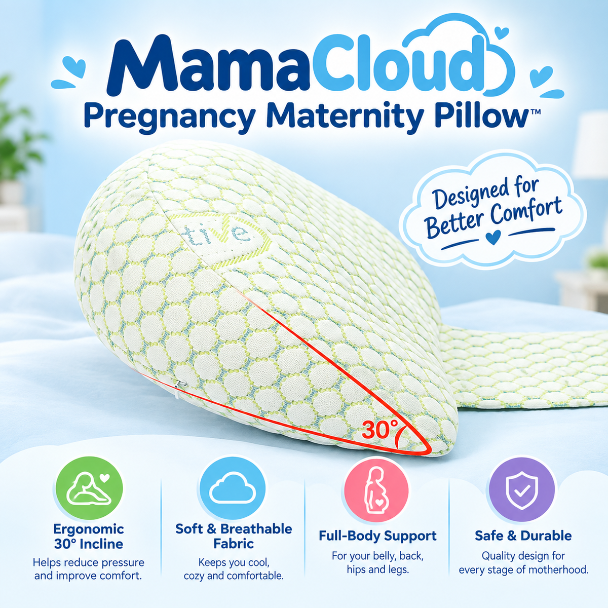 U-shaped maternity pillow