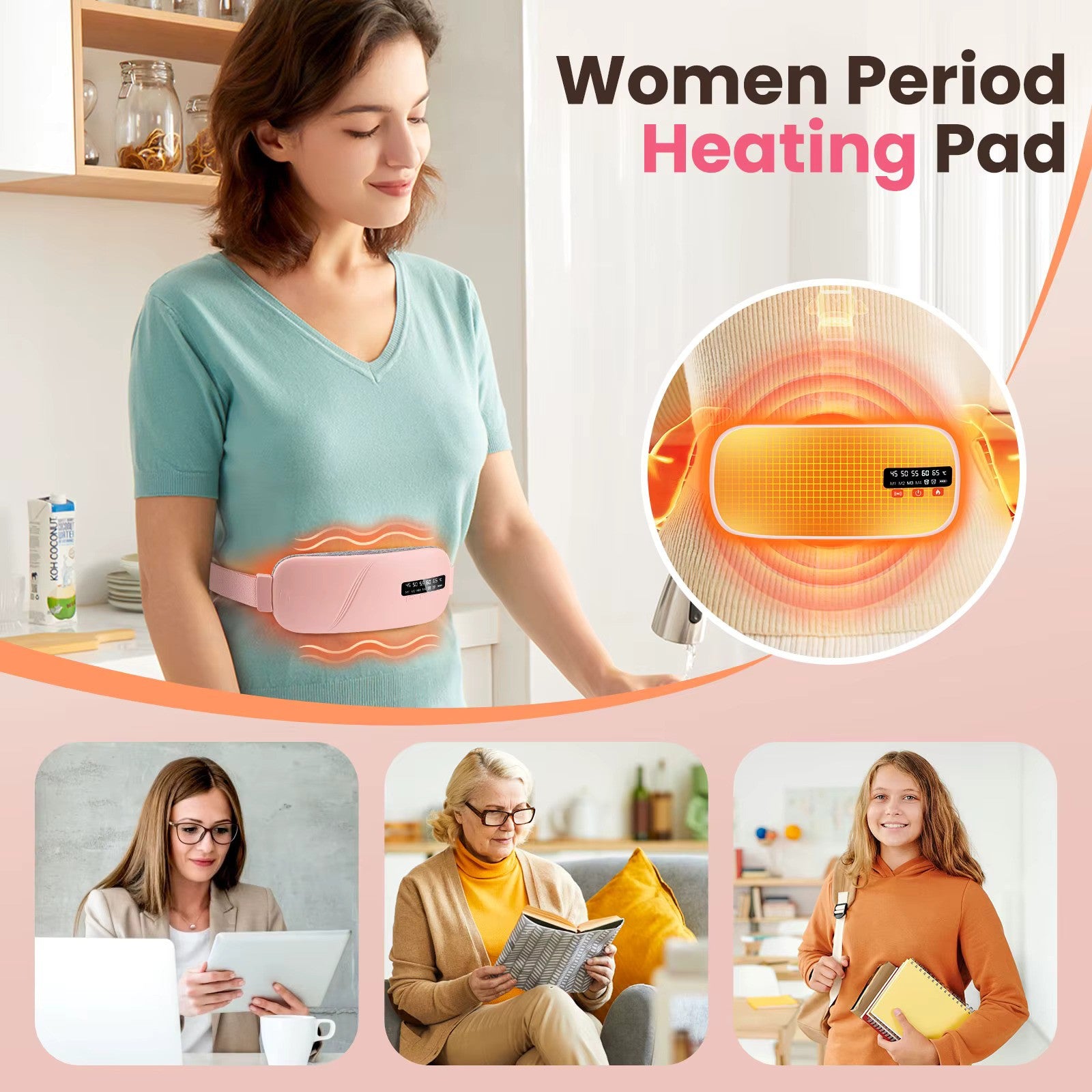 Instant period pain relief heat pad