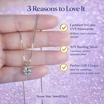 Certified Moissanite Necklace 0.5–5ct