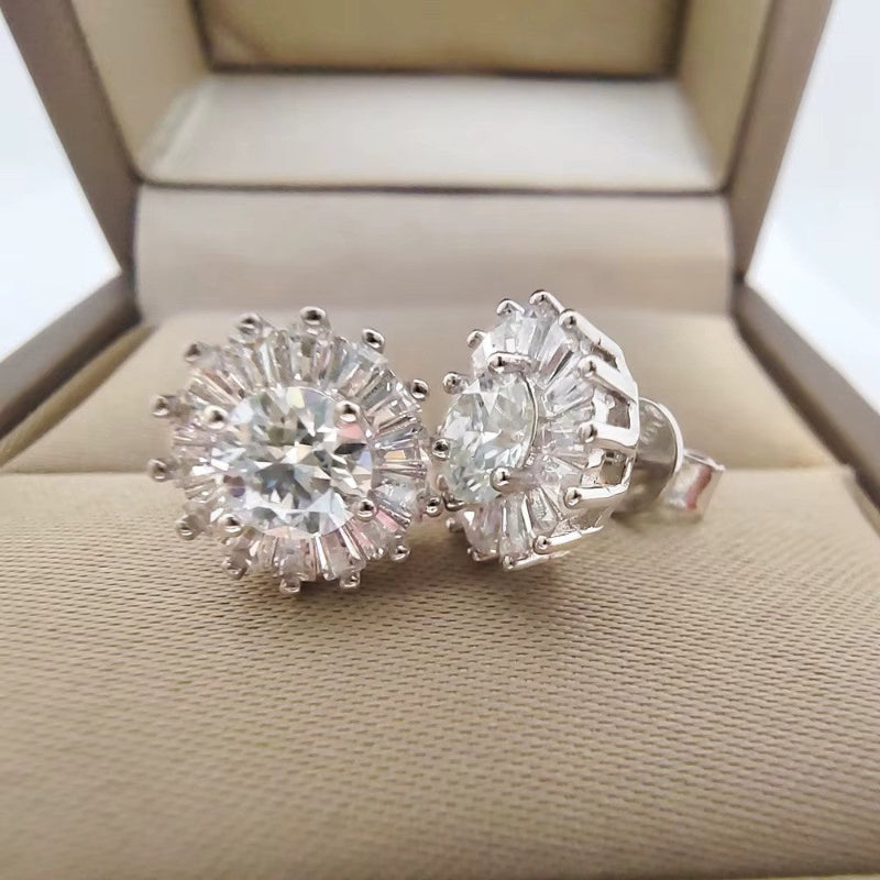 0.5CT moissanite silver earrings