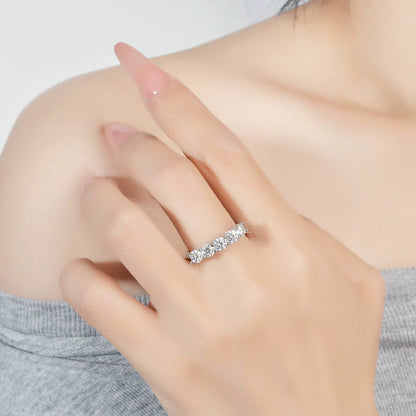 Sparkling moissanite anniversary ring