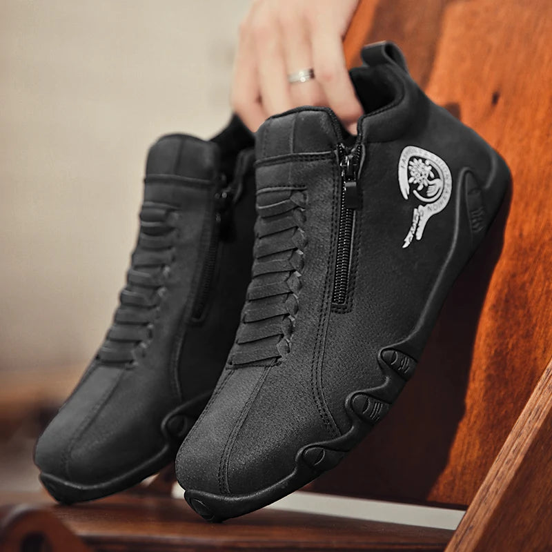 breathable men’s zipper boots