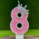 Number candle with tray