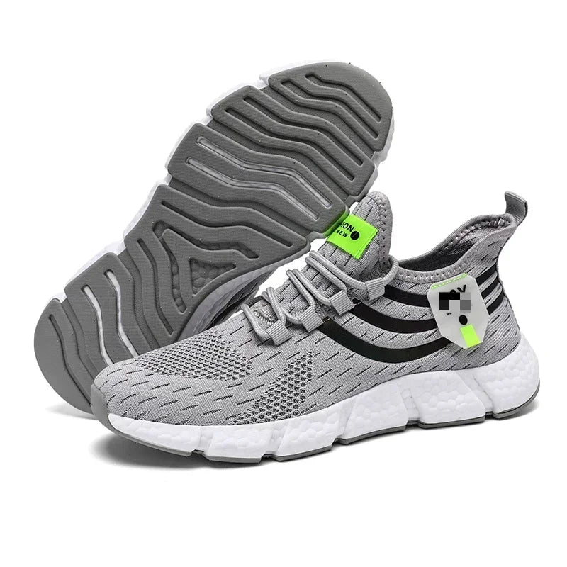 Gray athletic shoes 