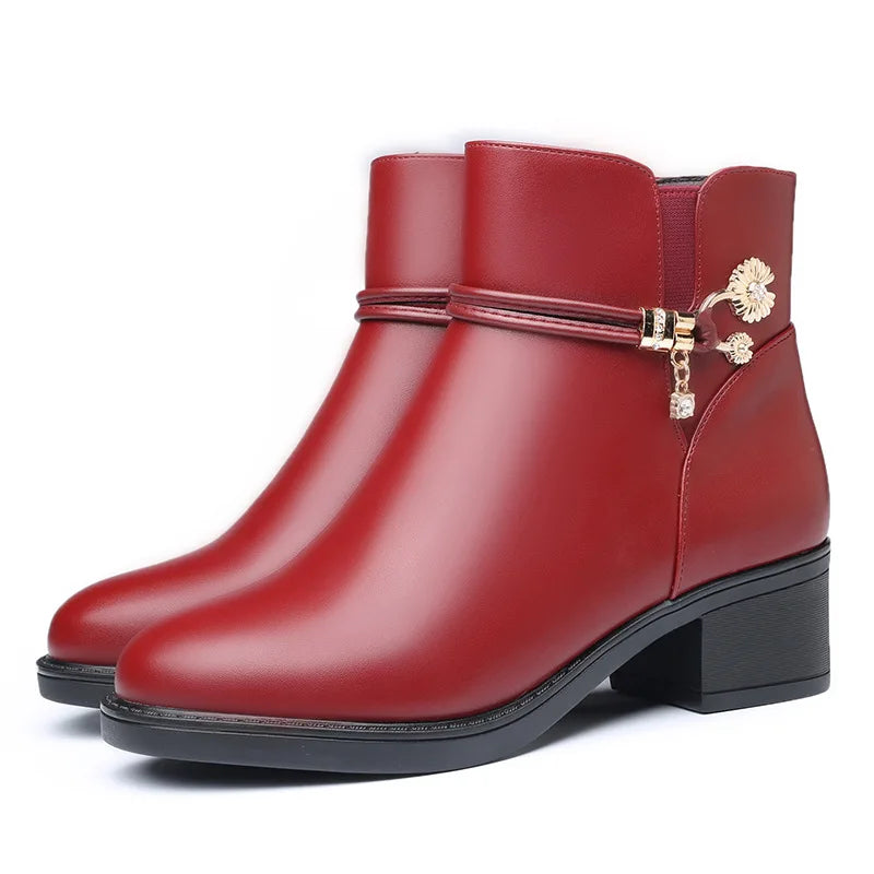 women’s leather winter footwear