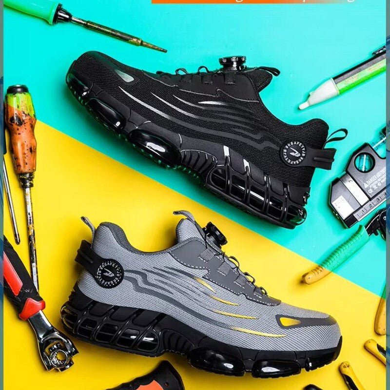 Steel toe rotating safety sneakers