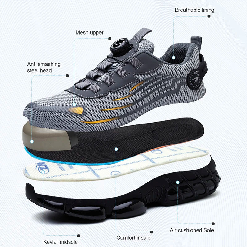 SafeStep Rotating Safety Shoes: IronFlex Security Work Sneakers - Mag & Doudy