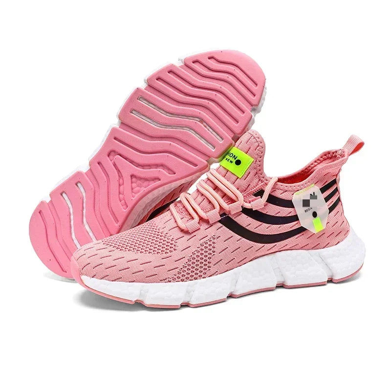 Pink running shoes