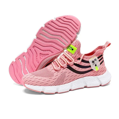 Pink running shoes