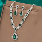 Bridal crystal droplet necklace