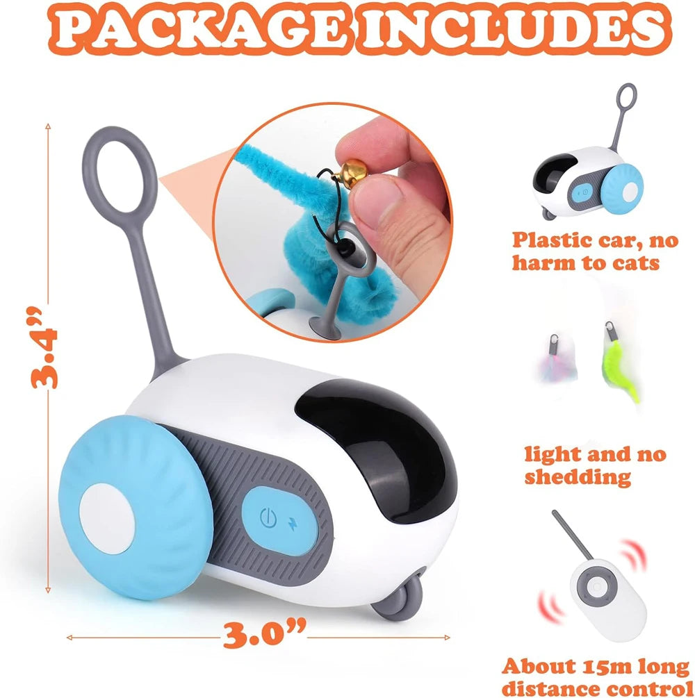 Toy car with features highlighted on a white background